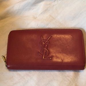 YSL Continental Pink Leather Wallet